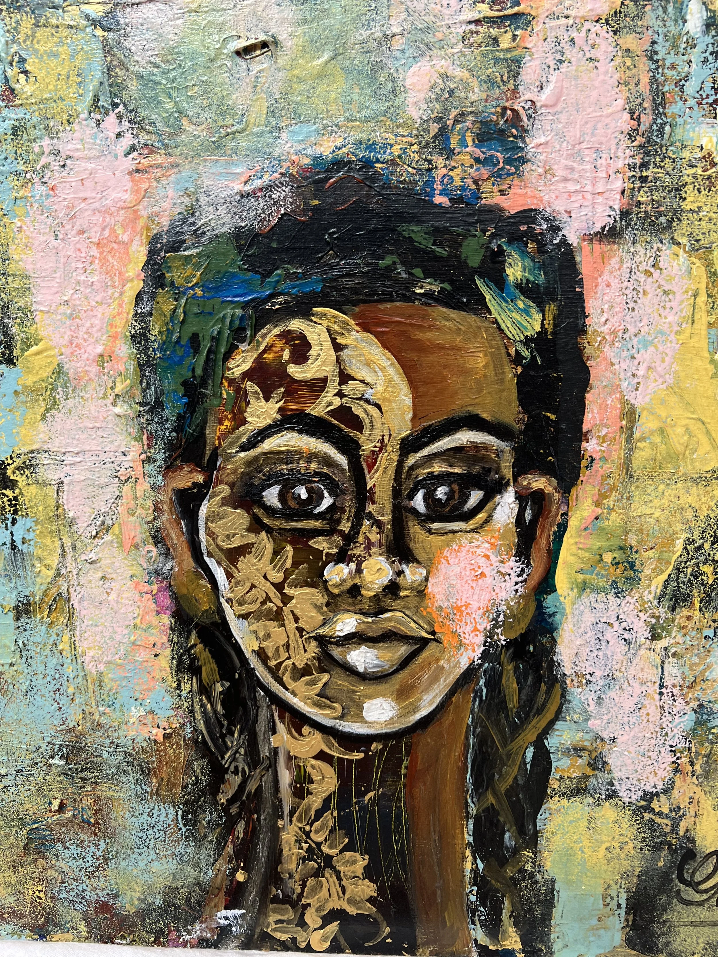 Golden Princess 24x24 Acrylic on Wood