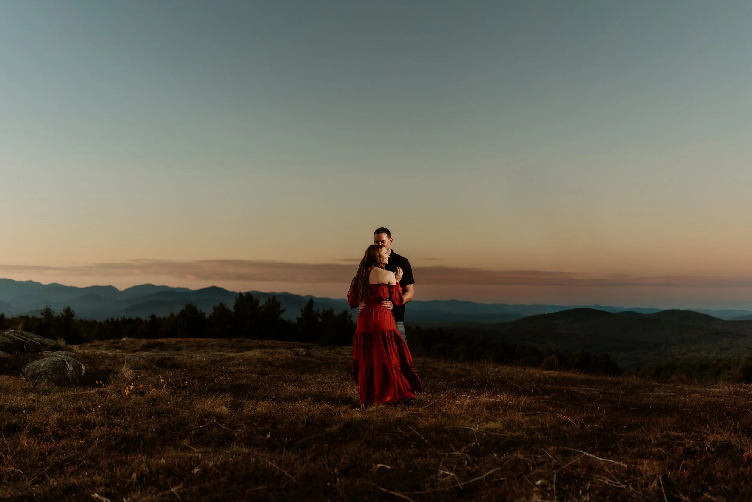 Foss Mountain Engagement Sessions, Madisen, New Hampshire | Cinematic Mountaintop Engagement Photography
