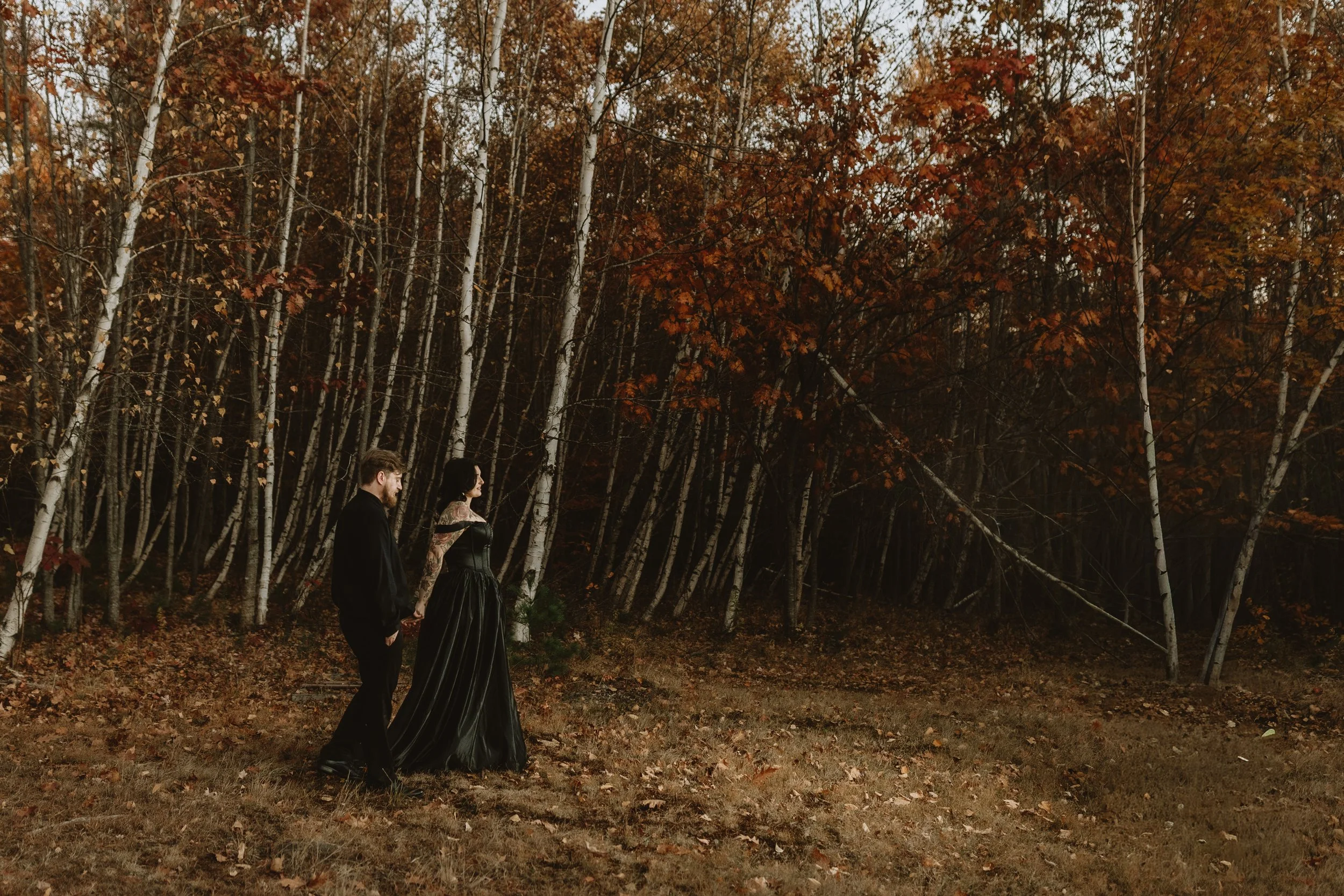 Kelsi &amp; Danny’s Dark and Moody Engagement Session in Cornish, Maine