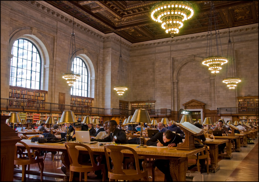 The famous Rose Reading Room at the New York Public Library. Photo by Kristen Asp, copyright 2019.