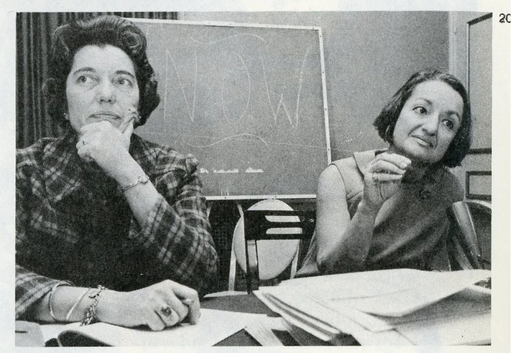 Kay Clarenbach (left) and Betty Friedan (right)