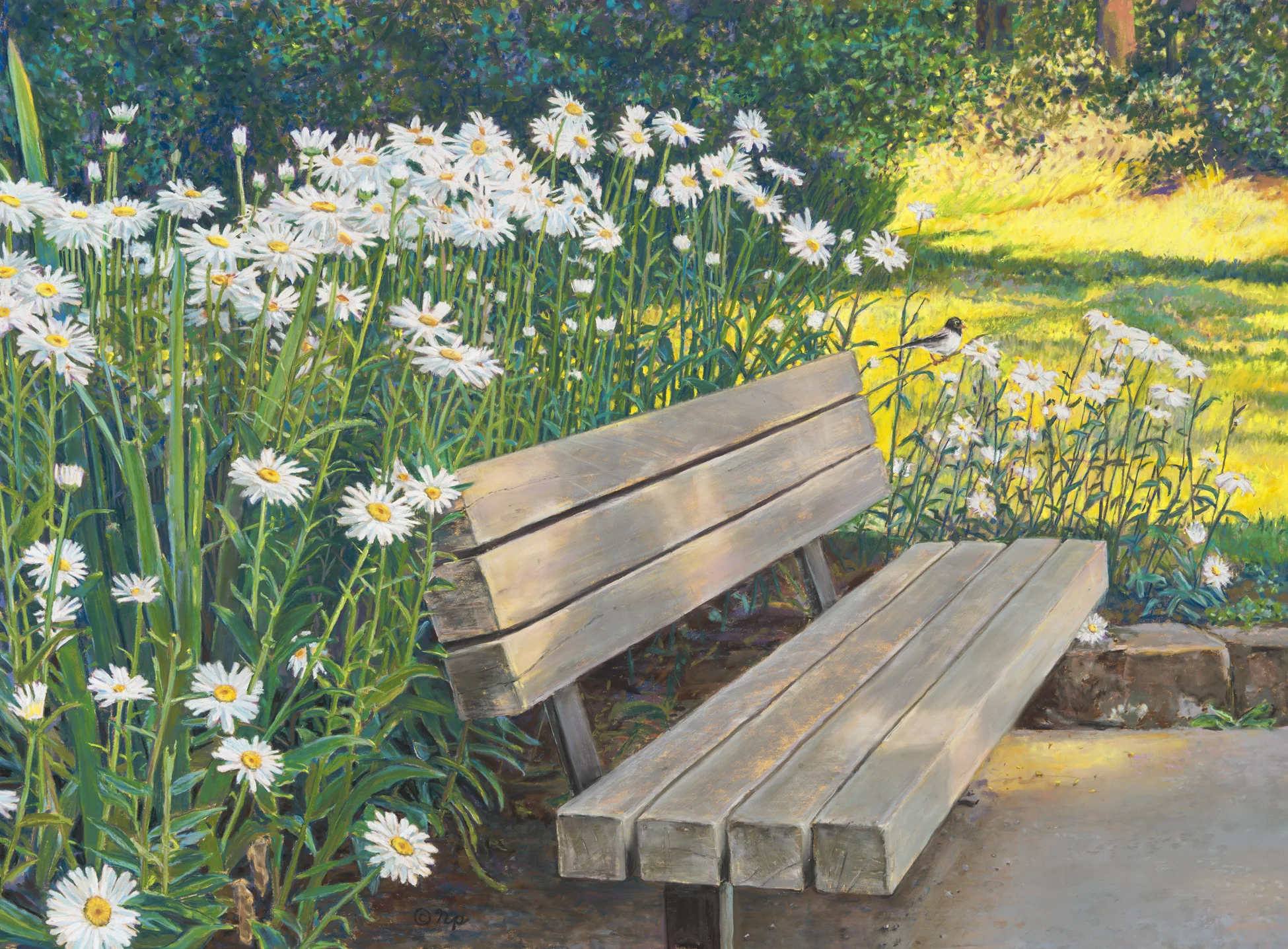 Judy Winter Memorial Bench. Pastel. 25"x 34"