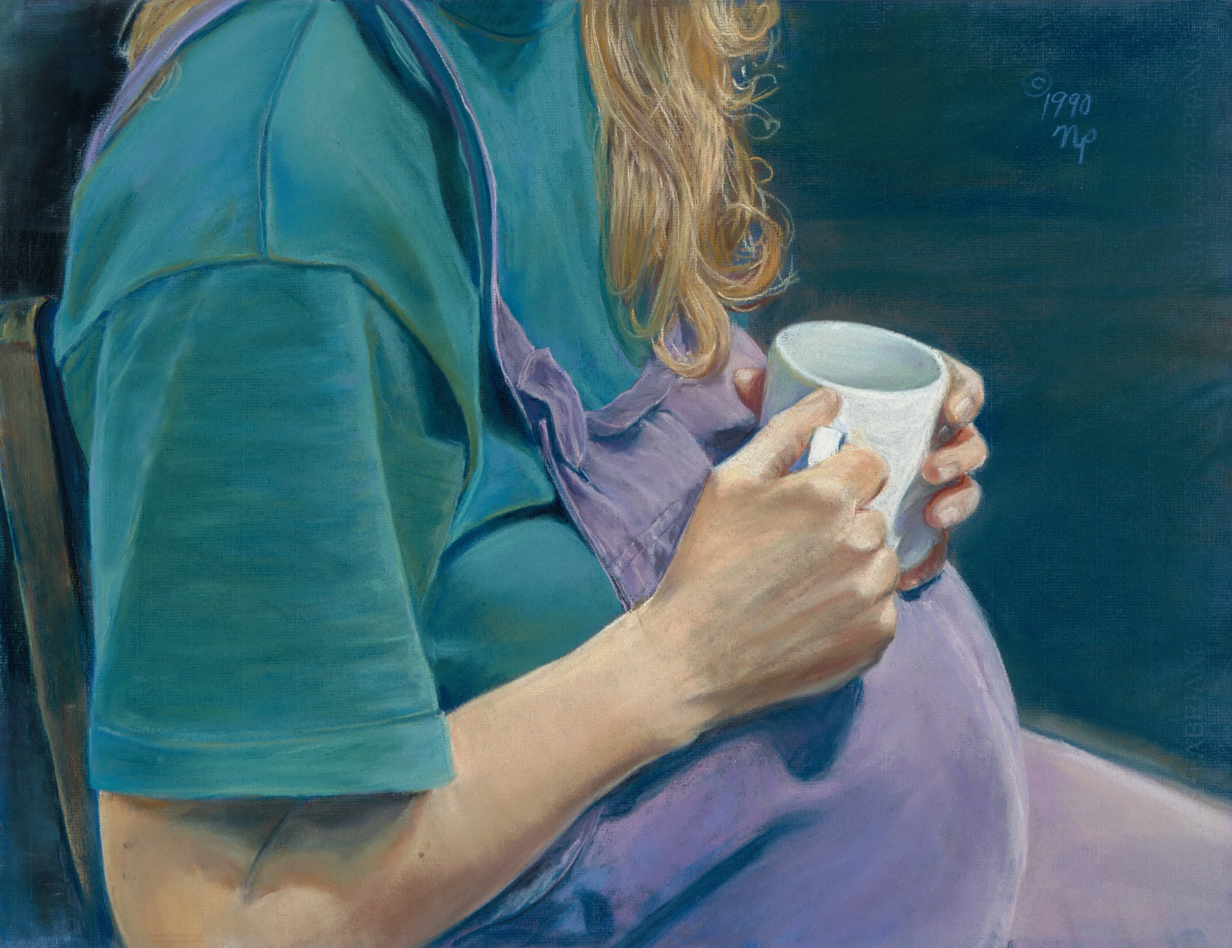 Her Belly a Table - 16"x 21"