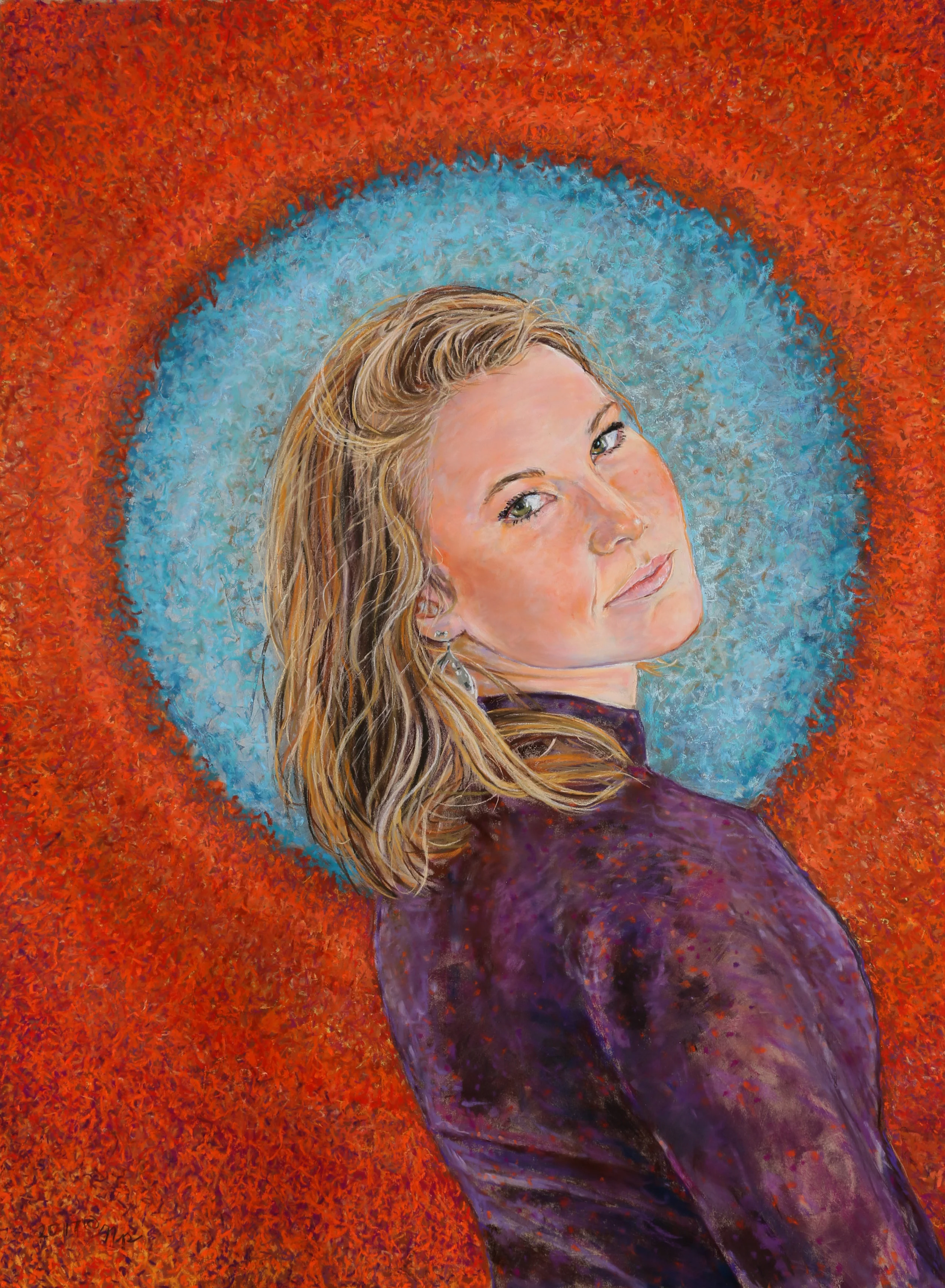 ORANGE. Pastel. 34" X 25" Full/half size. Paper $225/157. Canvas $374/242.
