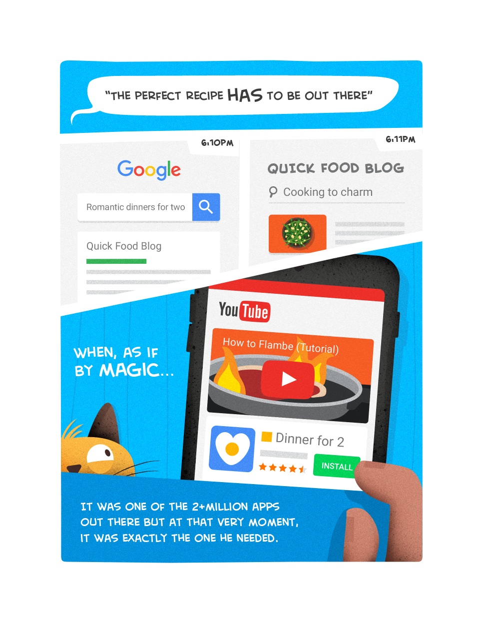 Showing potential Google Ads customers how powerful their advertisement can be in a real life scenario instead of focusing on stats and figures.