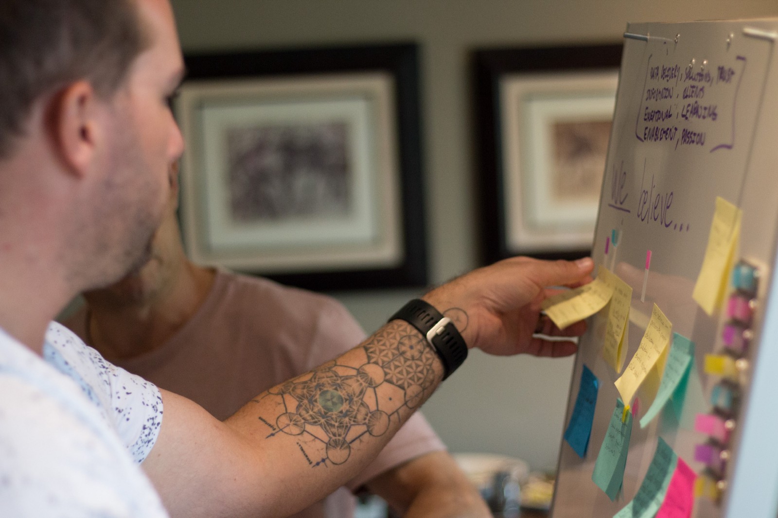 My Inquisition co-founder Vincent Hofmann skillfully re-arranging stickies :)