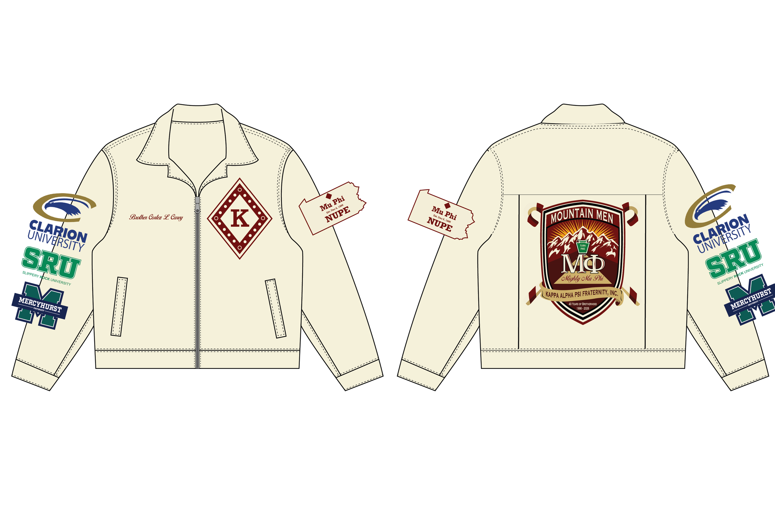 Mu Phi - Leather Jacket with Embroidery [Pre-Order]