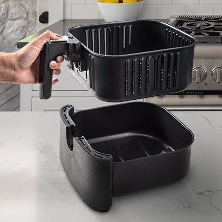 Detachable Basket A removable inner basket means it’s easy to separate and clean the part that gets up close and personal with your food. You can also bring it to where you’re preparing food for extra convenience.