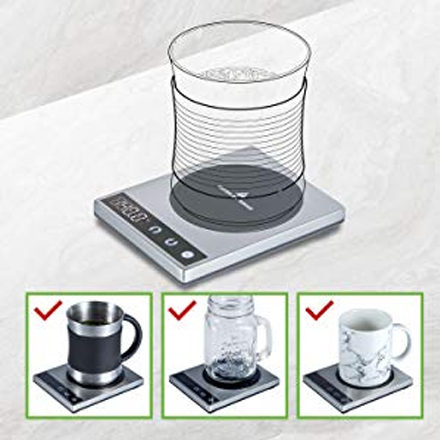 Better Warm Your Beverage Choose glass, ceramic, iron, and steel mugs with flat bottom to warm your beverage more efficient.