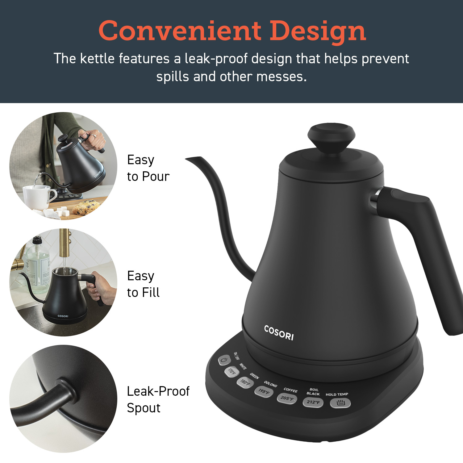 cosori electric tea kettle