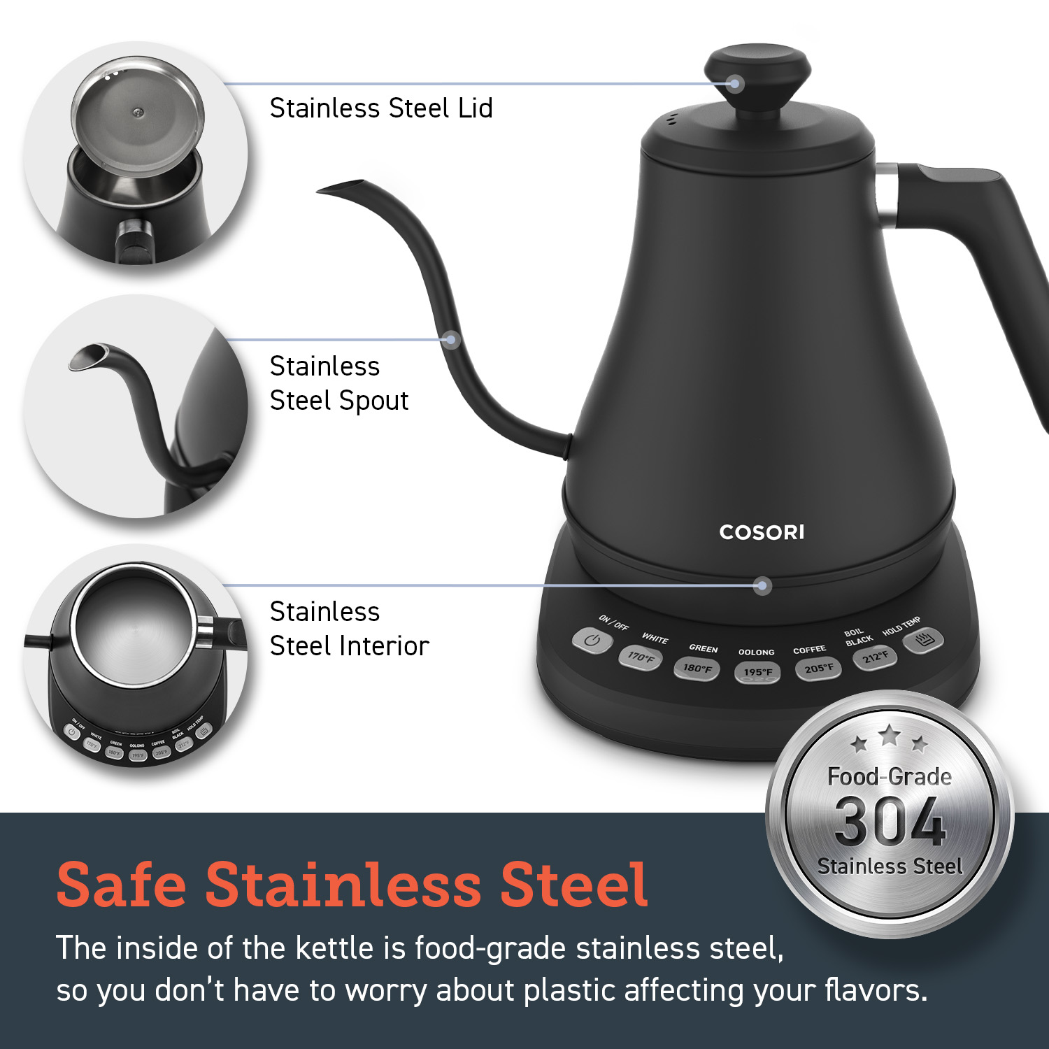 cosori electric tea kettle