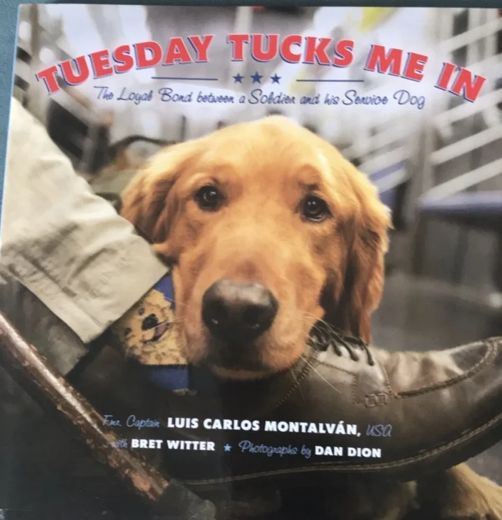 For Veteran's Day, I'm reading Tuesday Tucks Me In to Trixie's second-grade class. It was hard to find a Veteran's Day book that's appropriate for that particular age group, but this one -- about a dog helping his owner with PTSD -- is perfect. Plus it takes place in NYC!