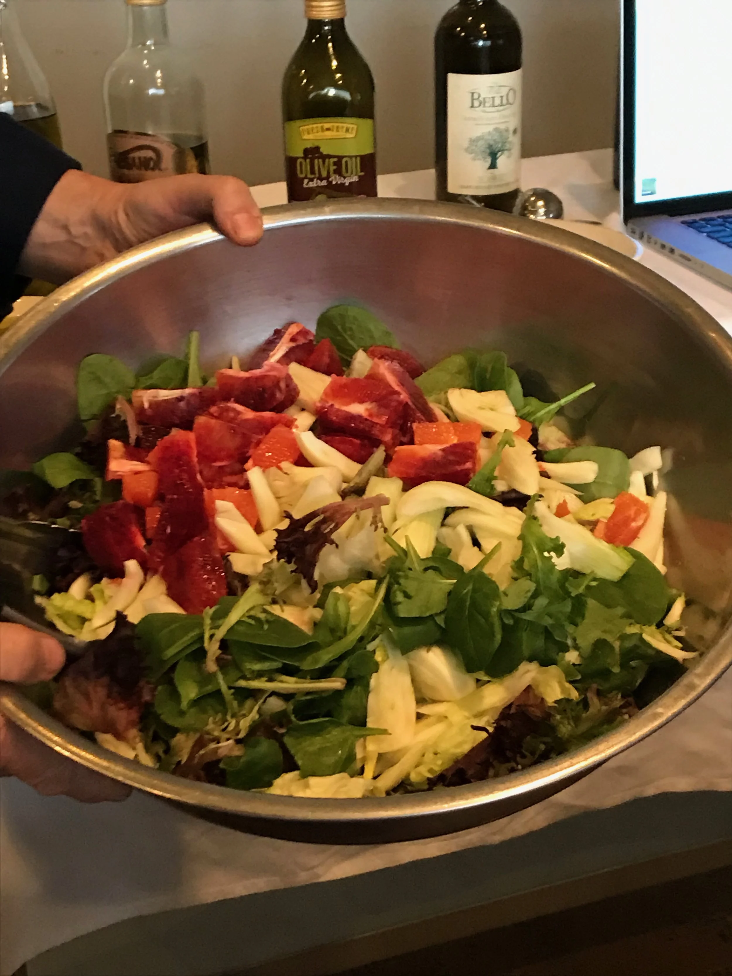 A blood orange and fennel salad, lightly dressed in cold-pressed extra-virgin olive oil from San Cataldo, Sicily at Pasta Amore in Omaha.
