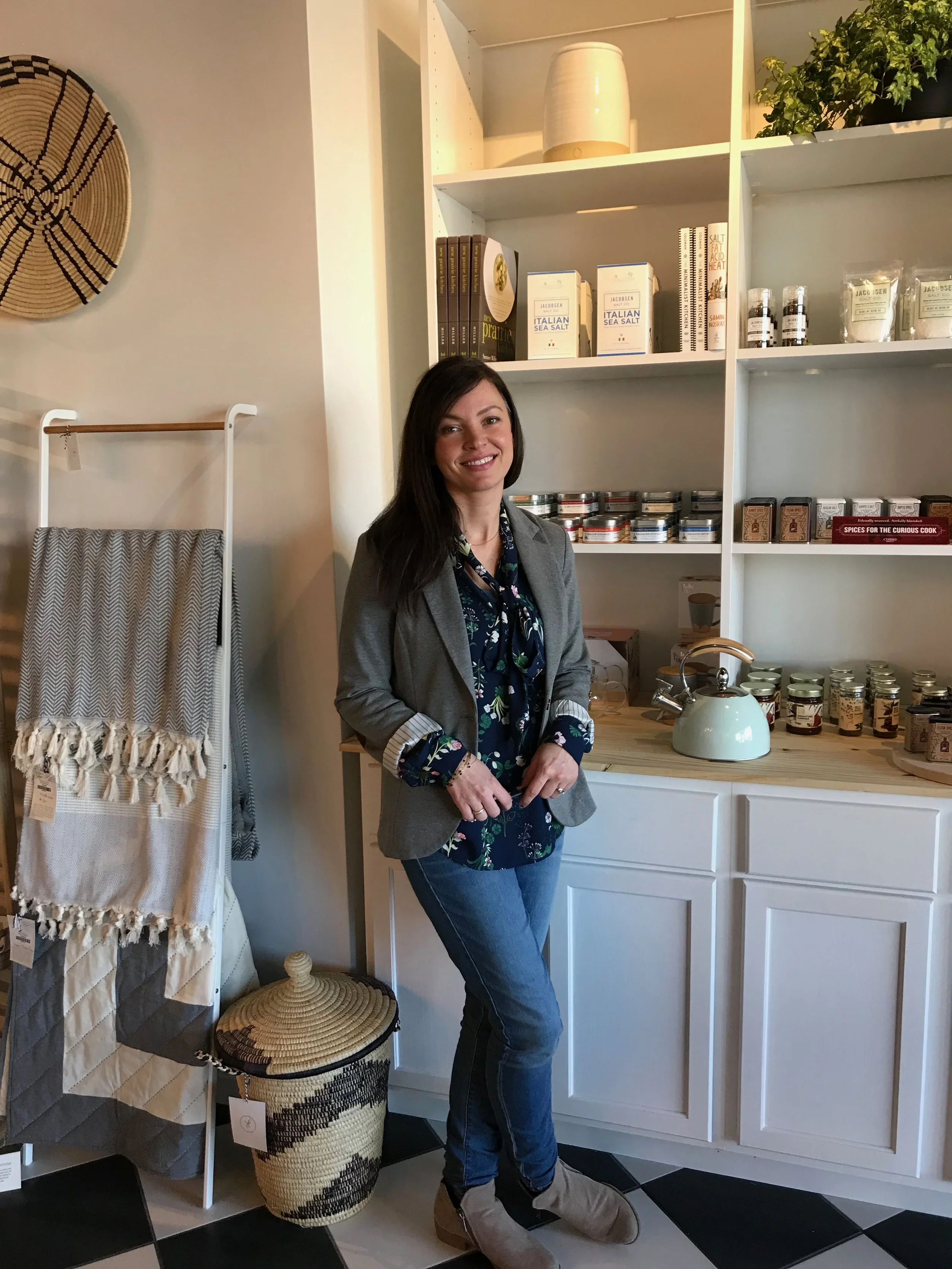 Brooke Keele, owner of The Dapper Dwelling, a modern-day general store in Omaha’s Countryside Village.