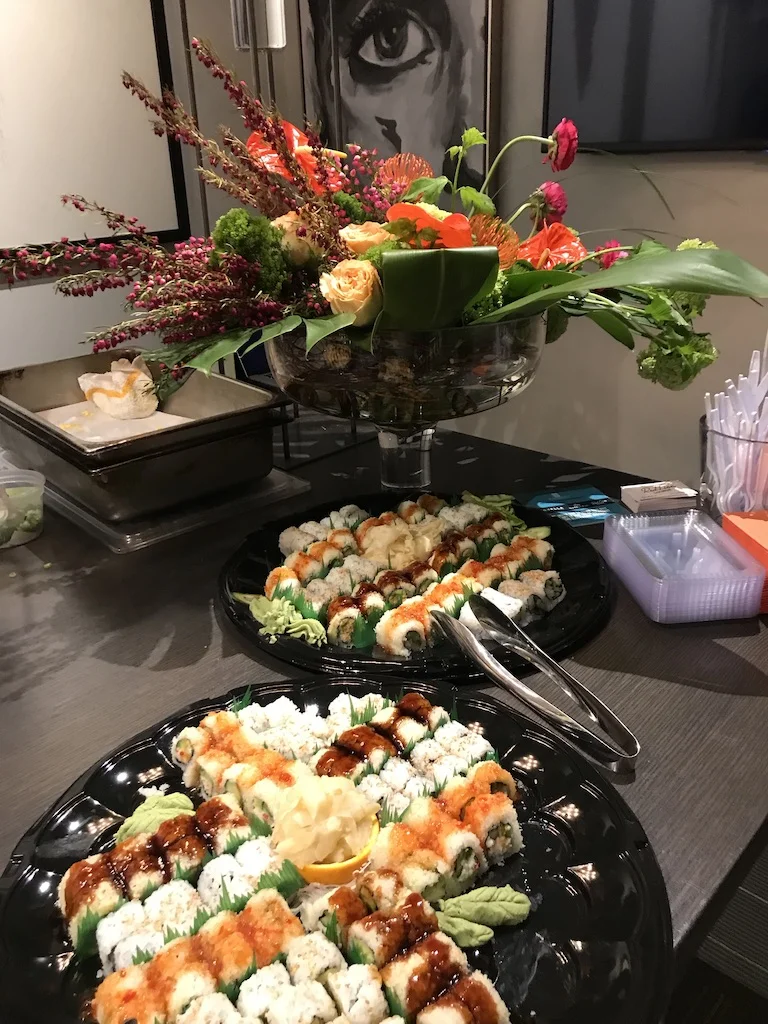 All eyes were on the Butterfish sushi and Bouquet floral arrangements at The Studio by JH.
