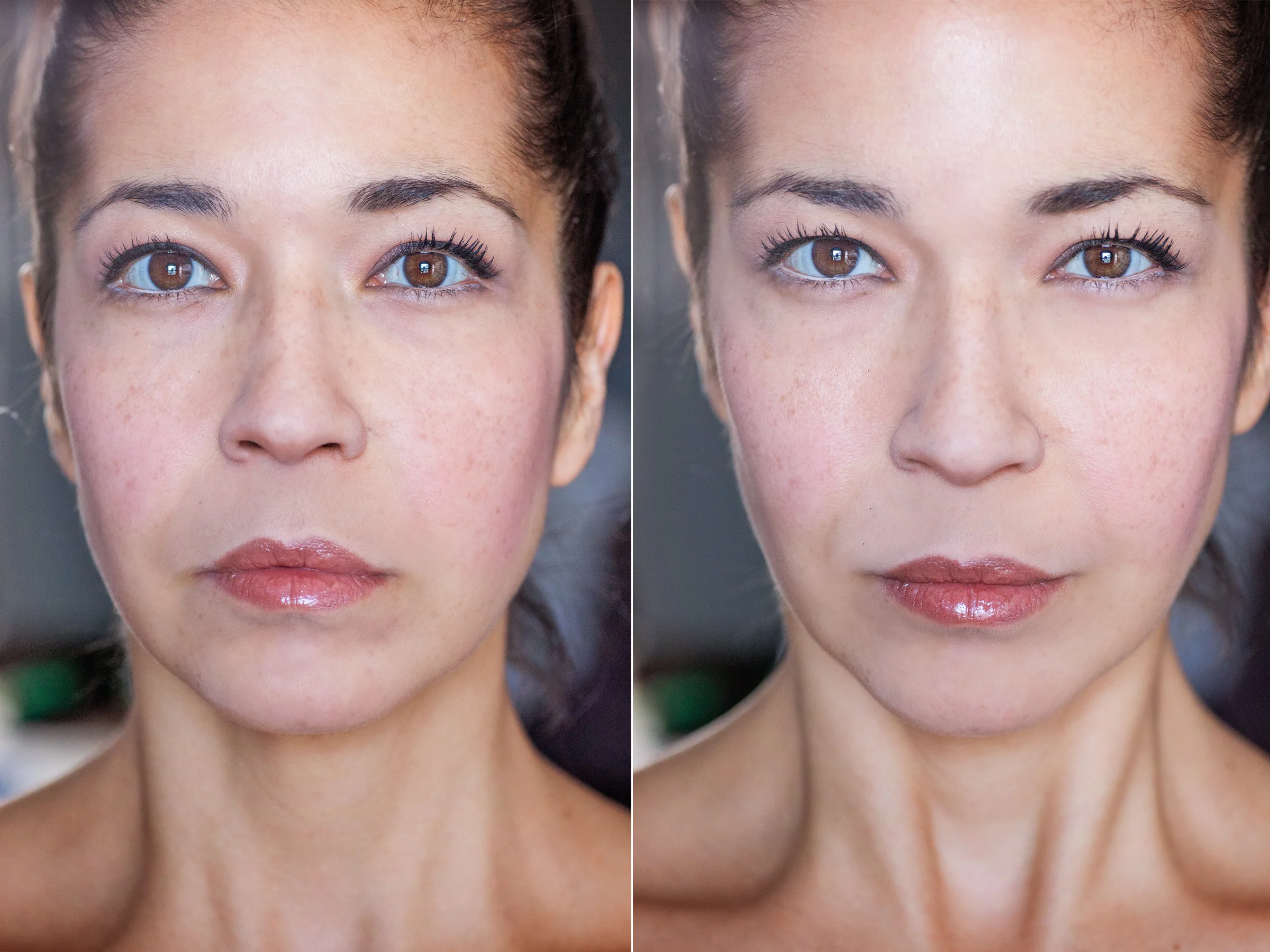 Am I scared in this picture (left)? No. Do I look scared? Yes. Yes, I do. Enter the "squinch" (right).