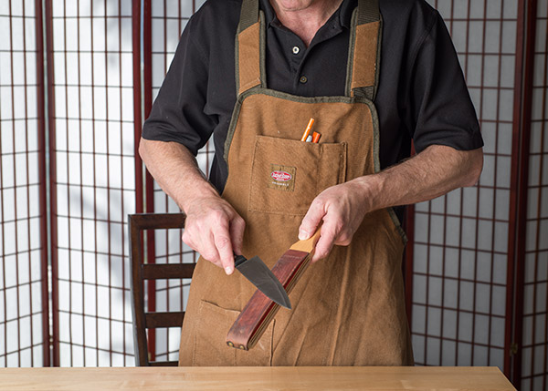 I finish each blade on a leather strop to give the edge a mirror smooth polish.