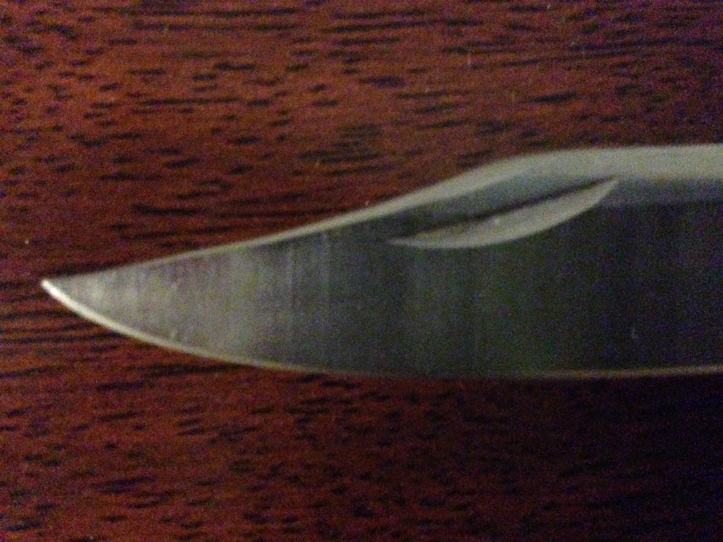 A closeup of the re-ground tip with a nice, sharp edge.