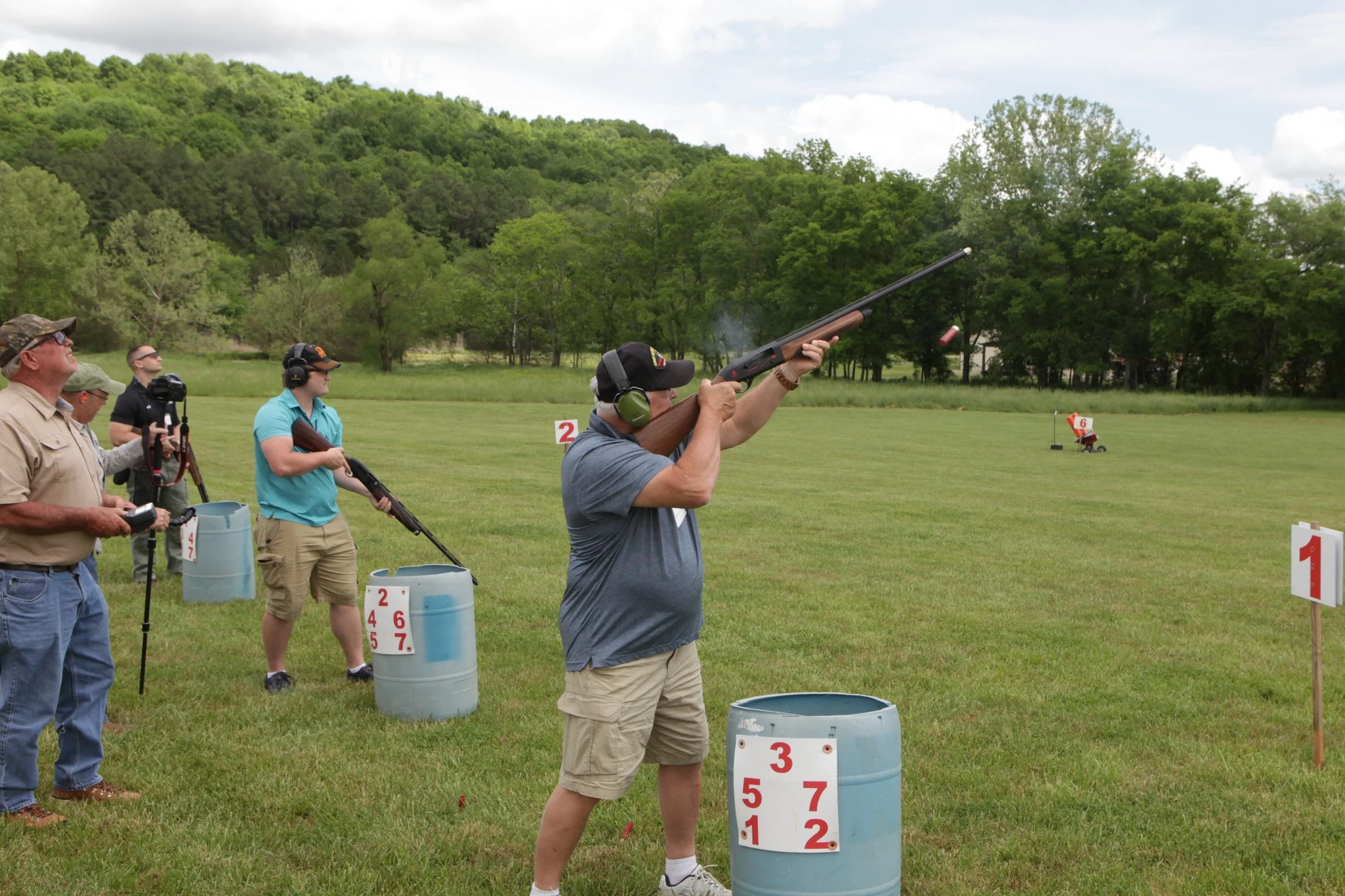 A shooter tests one of Beretta’s top-of-the-line shotguns.