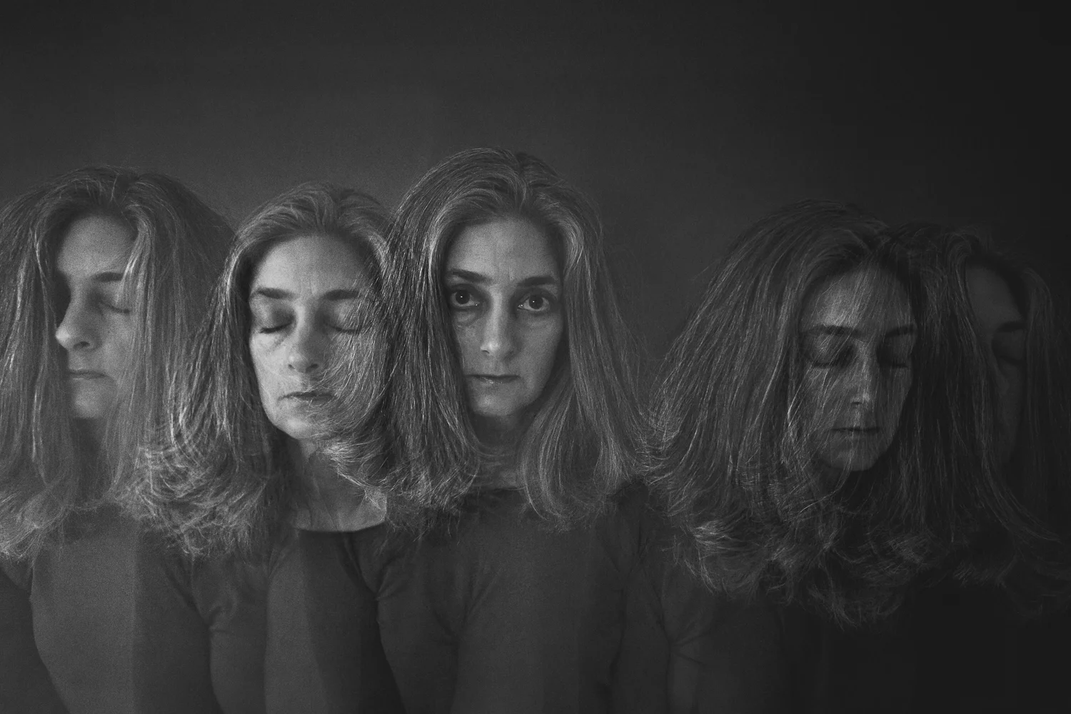 2.20.18 Multiple exposure self-portraits are so fun to make and the options for unique images are endless. Apparently the number of me in the photo could also be endless!