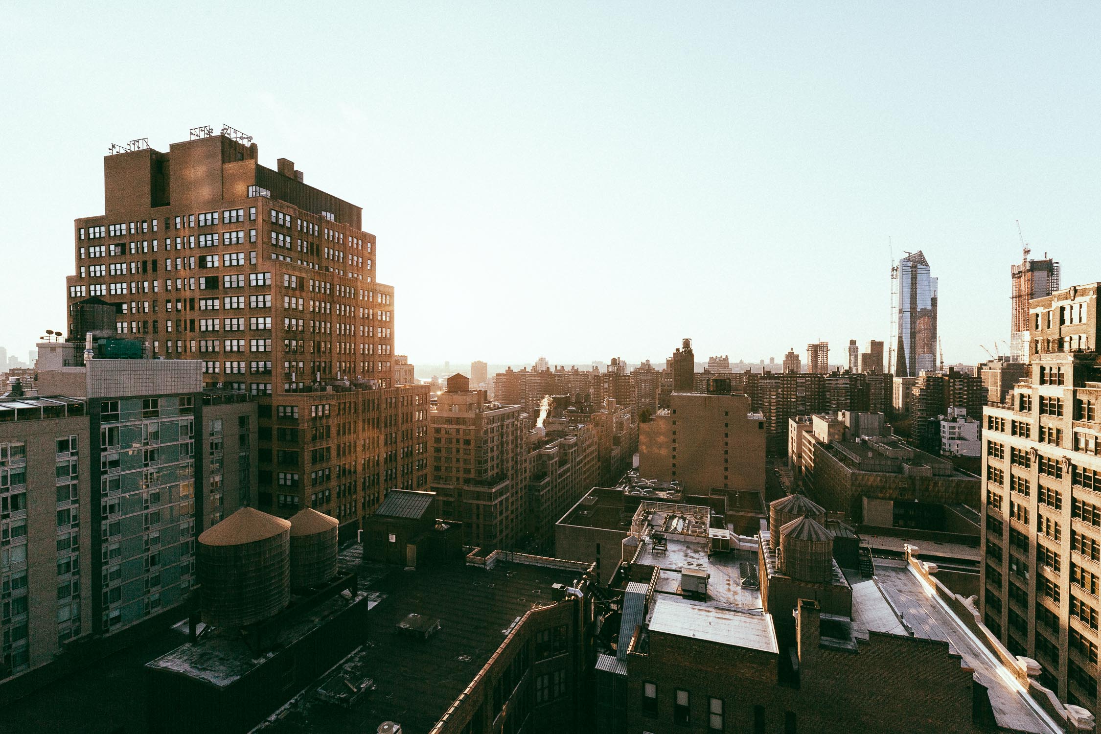 New York Manhattan sunset wide angle 