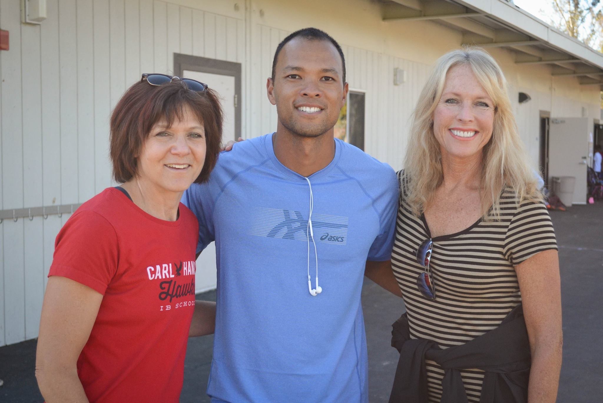 Palling Around with World Champion Decathlete Bryan Clay & Principal Dana Aguilera
