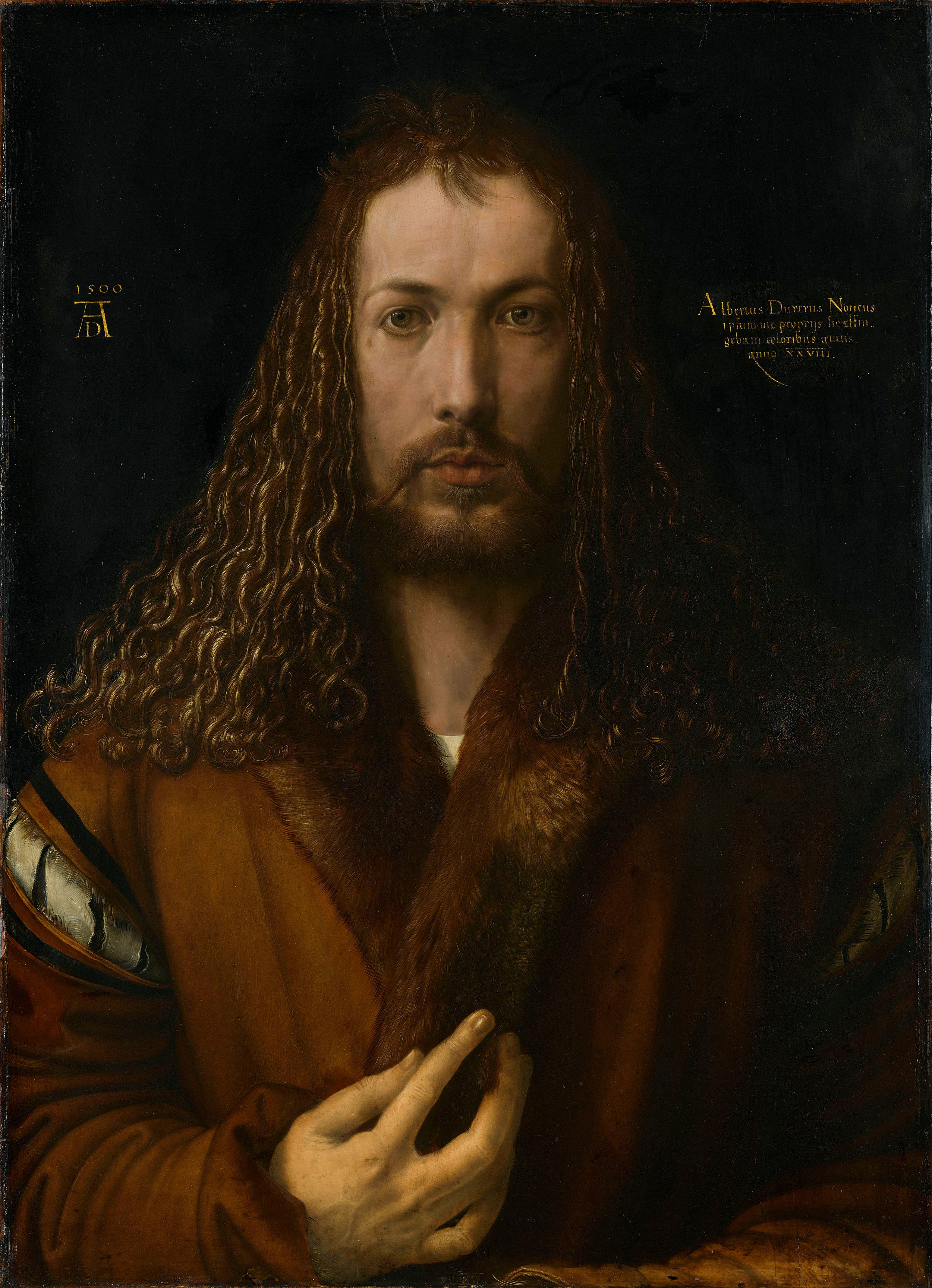  Albrecht Dürer, Self Portrait in Fur, 1500, oil on canvas 