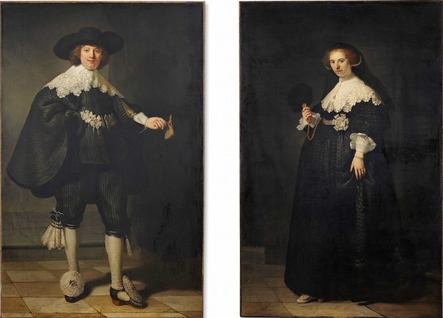 Rambrandt van Rijn, Pendant Portraits of Maerten Soolmans and Oopjen Coppit, 1634, oil on canvas