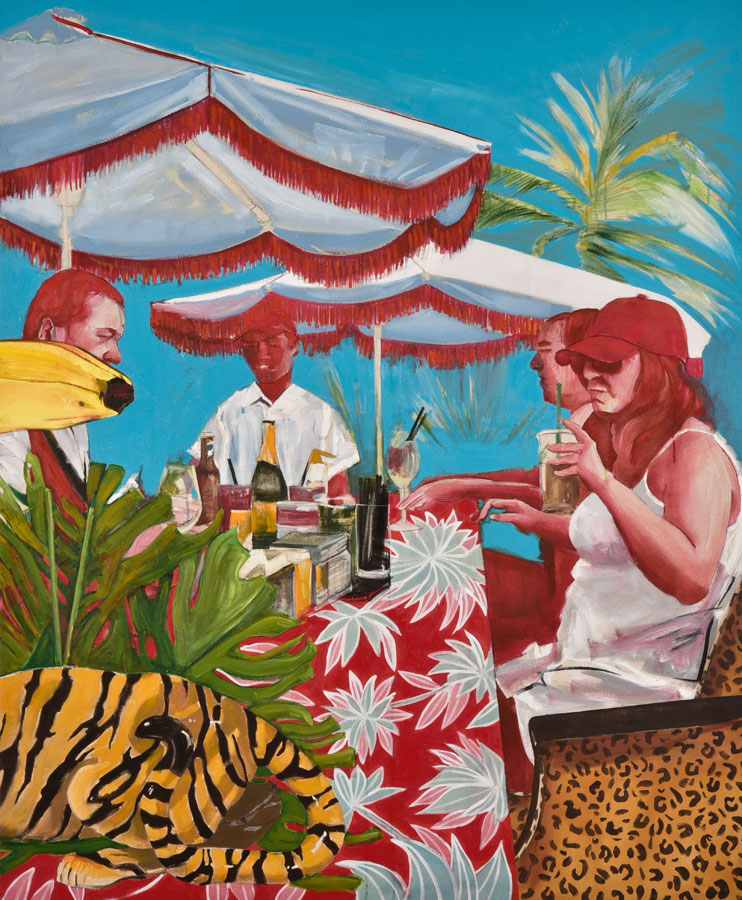   A Bar At The Faena 3 , 2017. Oil on canvas. 170×140 cm (triptych) 