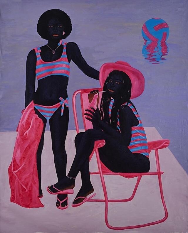 (reflections) by @k.botwe1 
Acrylic and oil on canvas. 
Excited this month at @gallery1957. 
I love the joyfulness of this painting - and I think these summer vibes are what we all need at the moment!
&mdash;&mdash;&mdash;&mdash;&mdash;&mdash;&mdash;