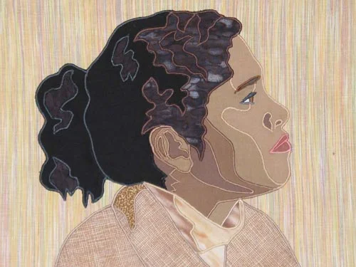 "Carleen," an example of the quilt made in the "Portrait by Machine" workshop.