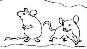 A close up of the mice pattern from A Hunting We Will Go workshop.
