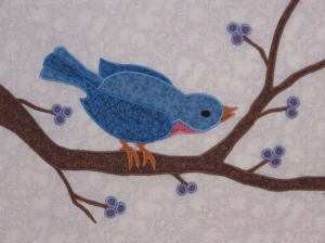 "Bluebird" from the Fusible Thread Appliqué Workshop