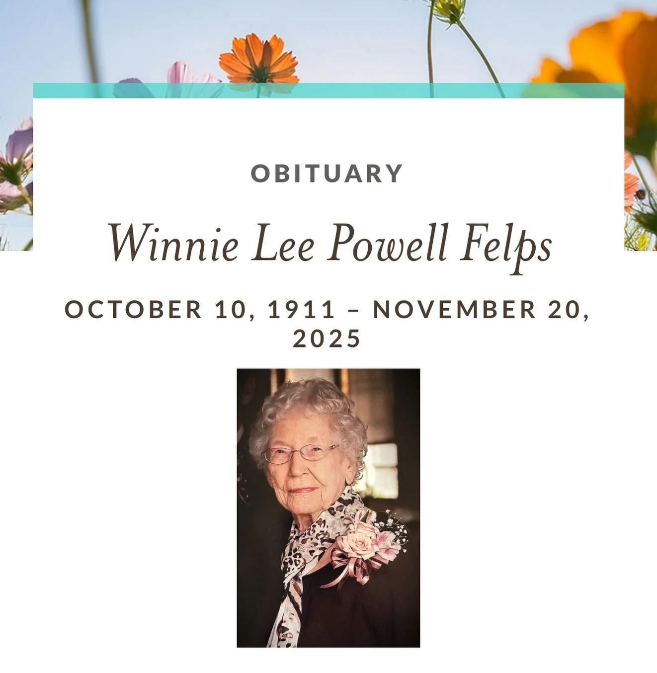 Winnie Felps, the oldest Texan, the 3rd oldest person in the US, and the 10th oldest person in the world, died on November 20, at the age of 114 years and 41 says. Winnie&rsquo;s husband Ralph died 43 years ago; they were married for 47.