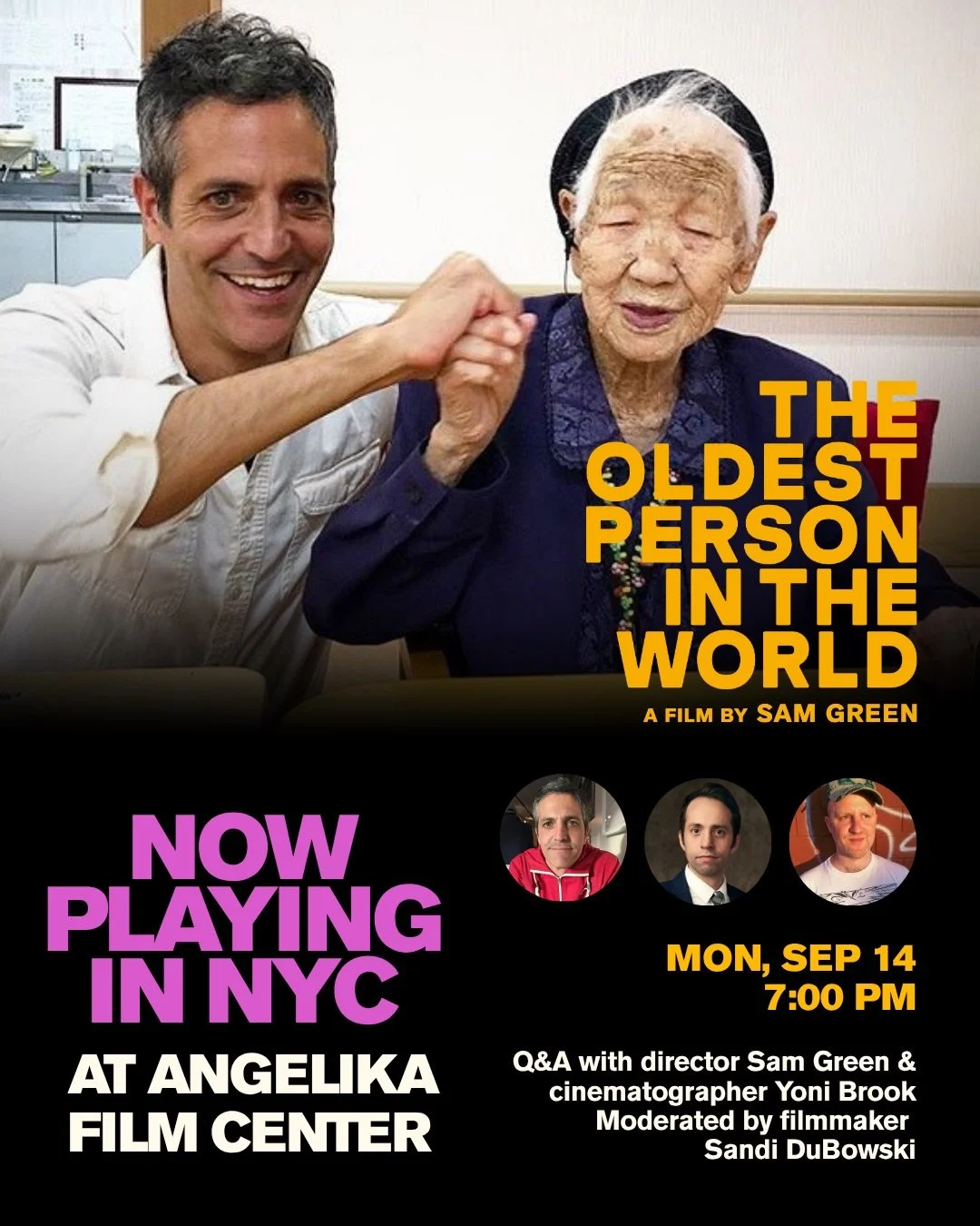 NYC! ✨ Tomorrow is the last director Q&amp;A before we head west!  And it&rsquo;s going to be a very special one, because we will be joined by Director of Photography @YoniBrook, and @SandiDuBowski will be moderating our Q&amp;A! 

&ldquo;Playful, en