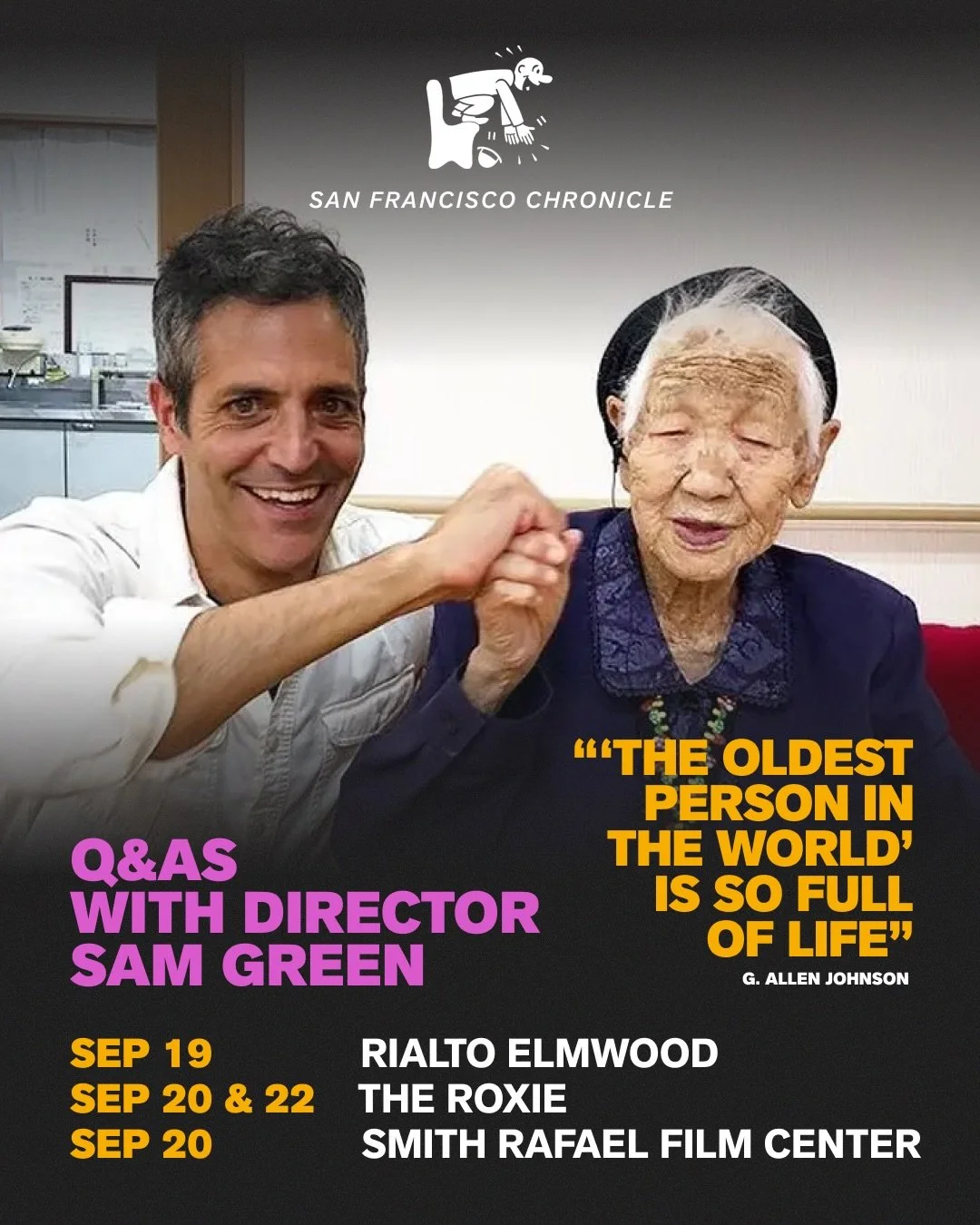 We got a rave review in @sfchronicle just in time for our Bay Area opening! @sam_b_green will appear in person for select screenings of his Sundance hit documentary. &ldquo;An unexpectedly moving, poetic rumination on life and its value.&rdquo; 

Rum