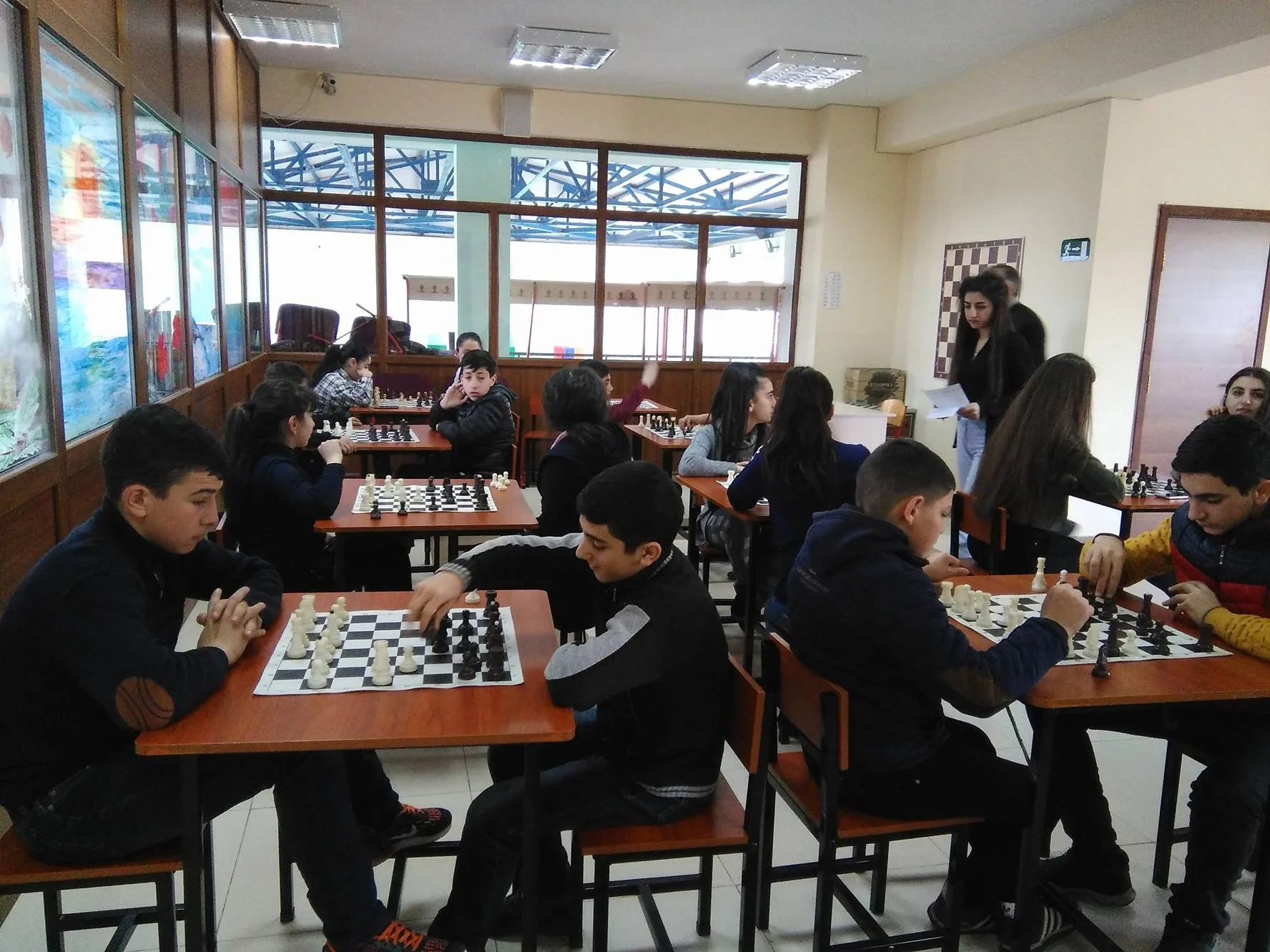 Chess matches at the Vahan Tekeyan School No. 6 of Stepanavan in March 2018