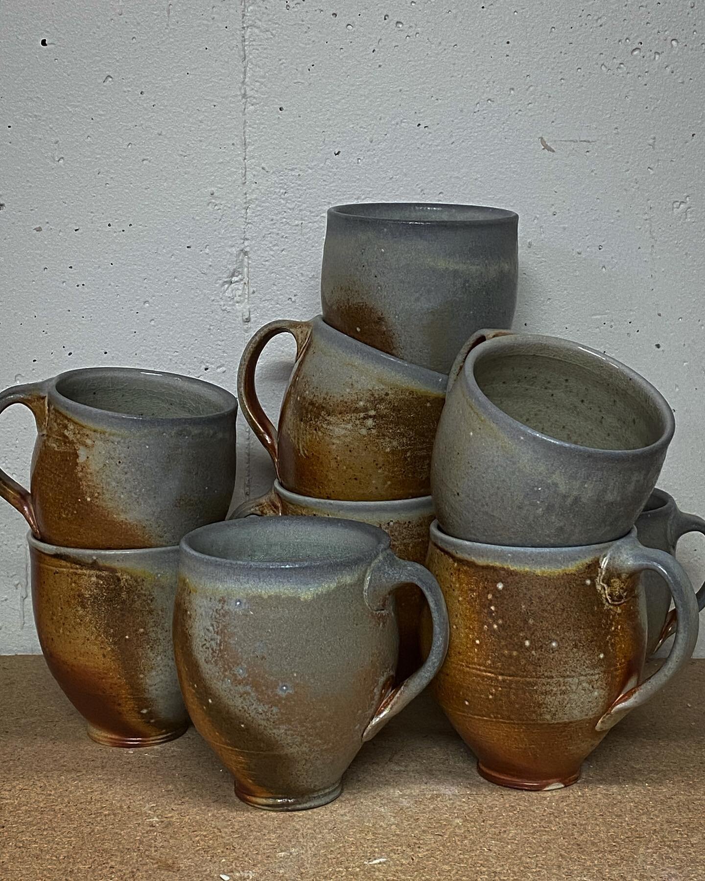 Mug pile. More goodies from my soda firing last weekend.