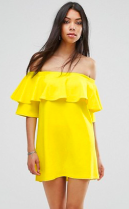 Boohoo Off The Shoulder Ruffle Dress