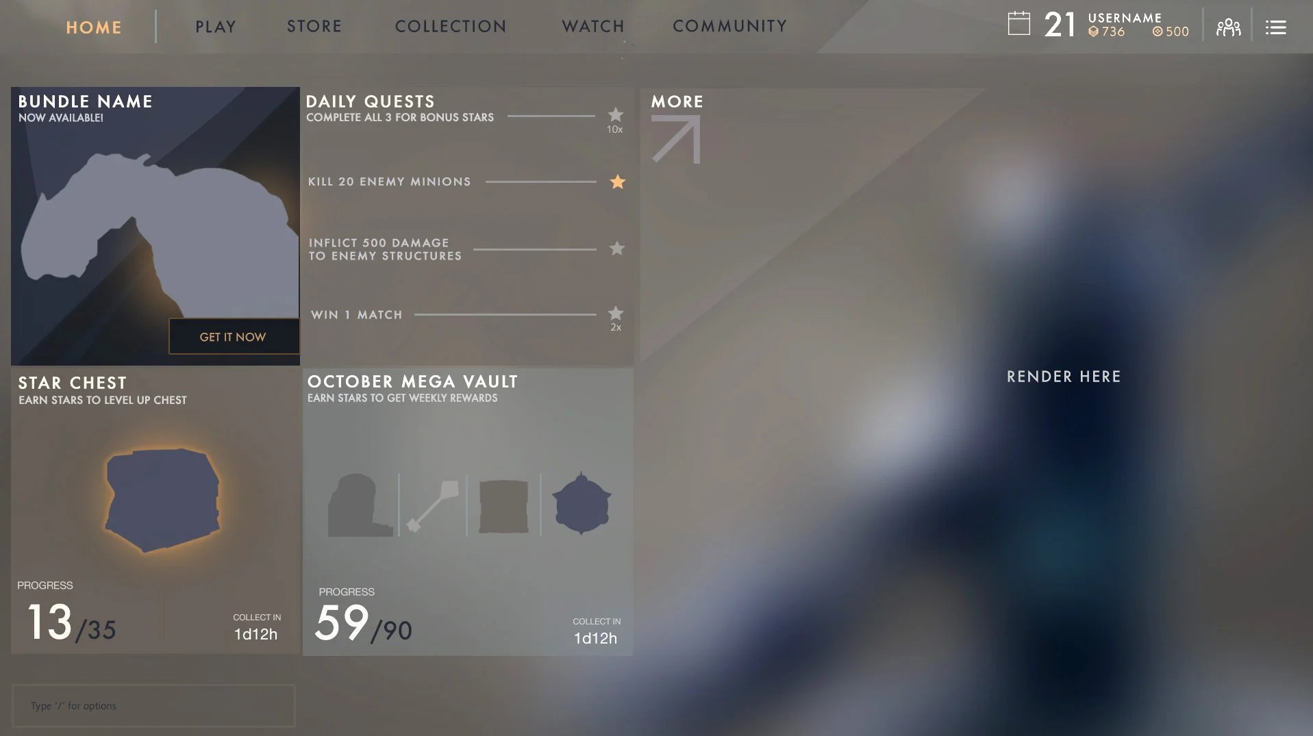 personal project: ui redesign concept for paragon game