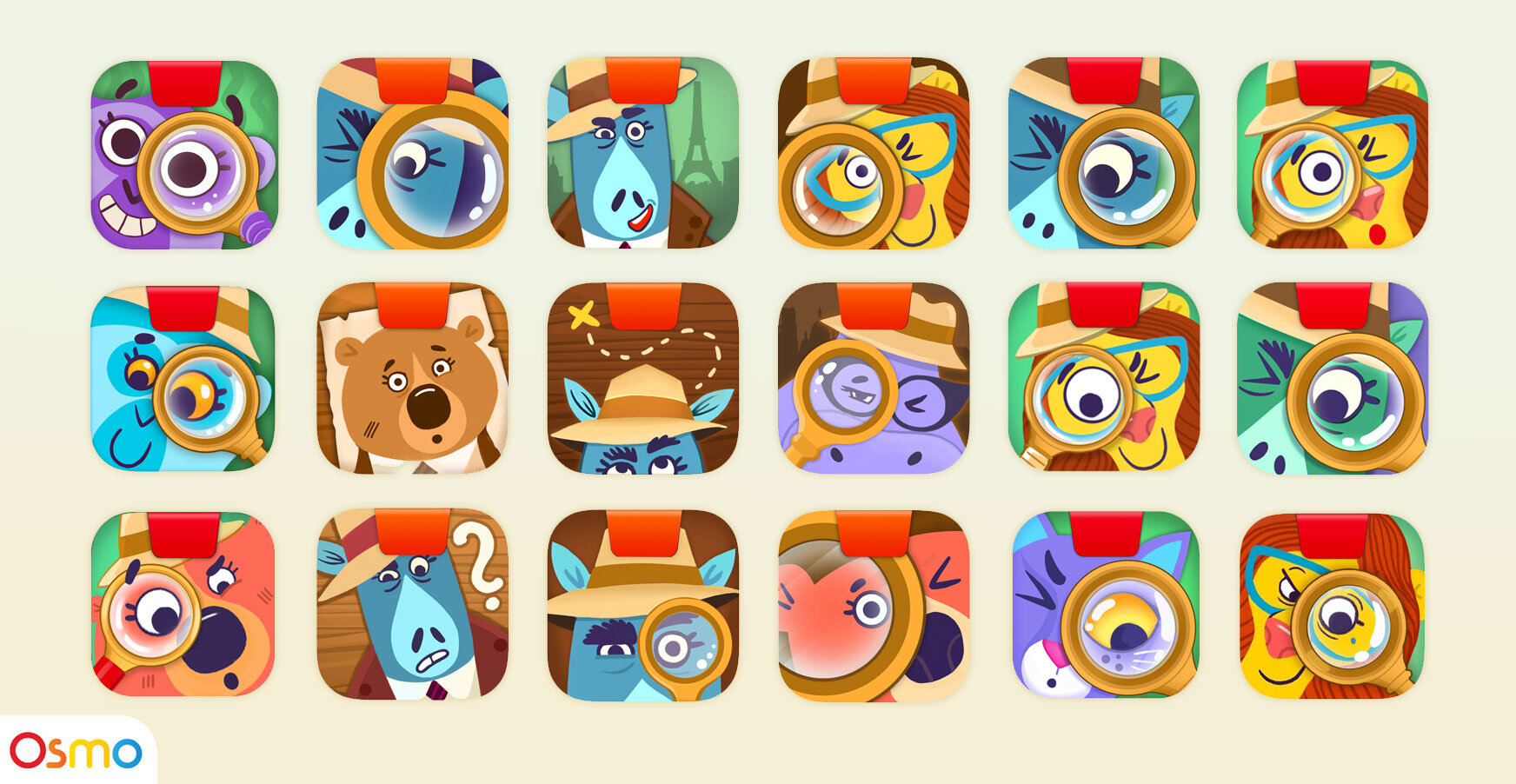 app icon exploration for osmo: detective agency / 2019