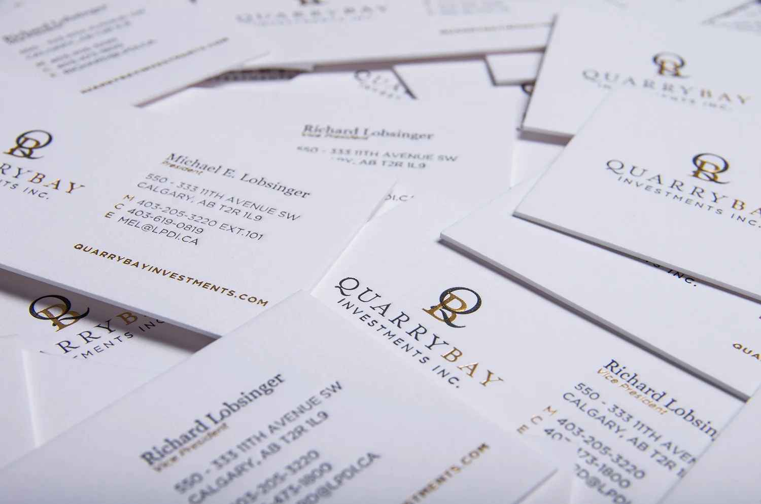 The cards were letterpressed on thick 42pt cotton paper and gold foiled to add a level of sophistication.