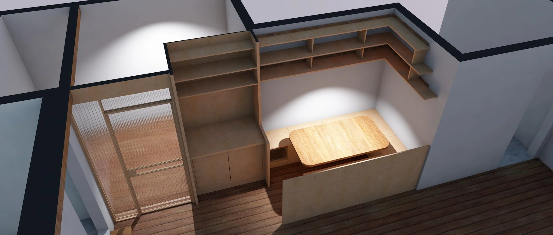 Mt Washington Apt Renovation</br>Architectural Design/Archicad Rendering<br>