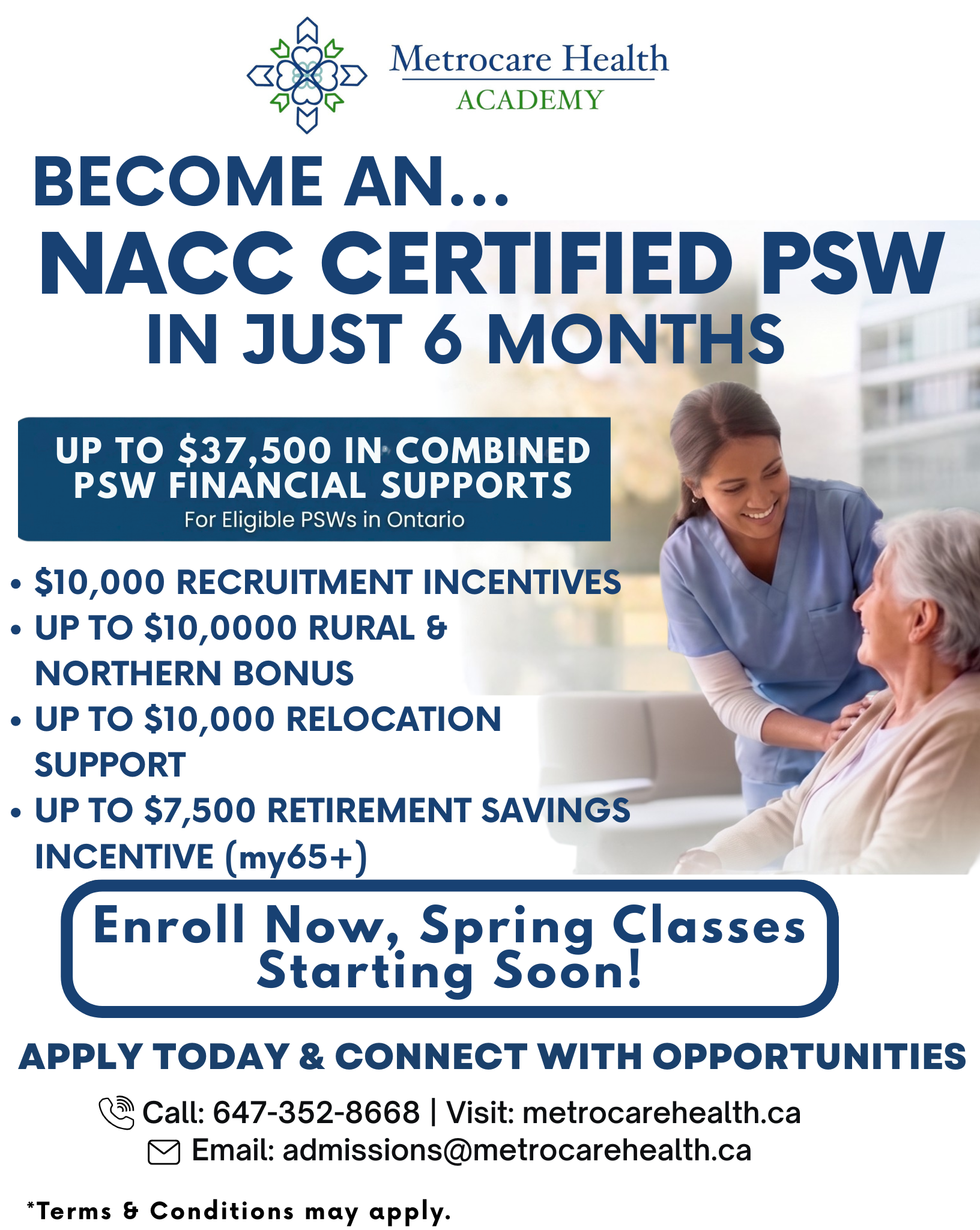 Ontario PSW Recruitment Incentives: Up to $37,500 for Eligible Graduates
