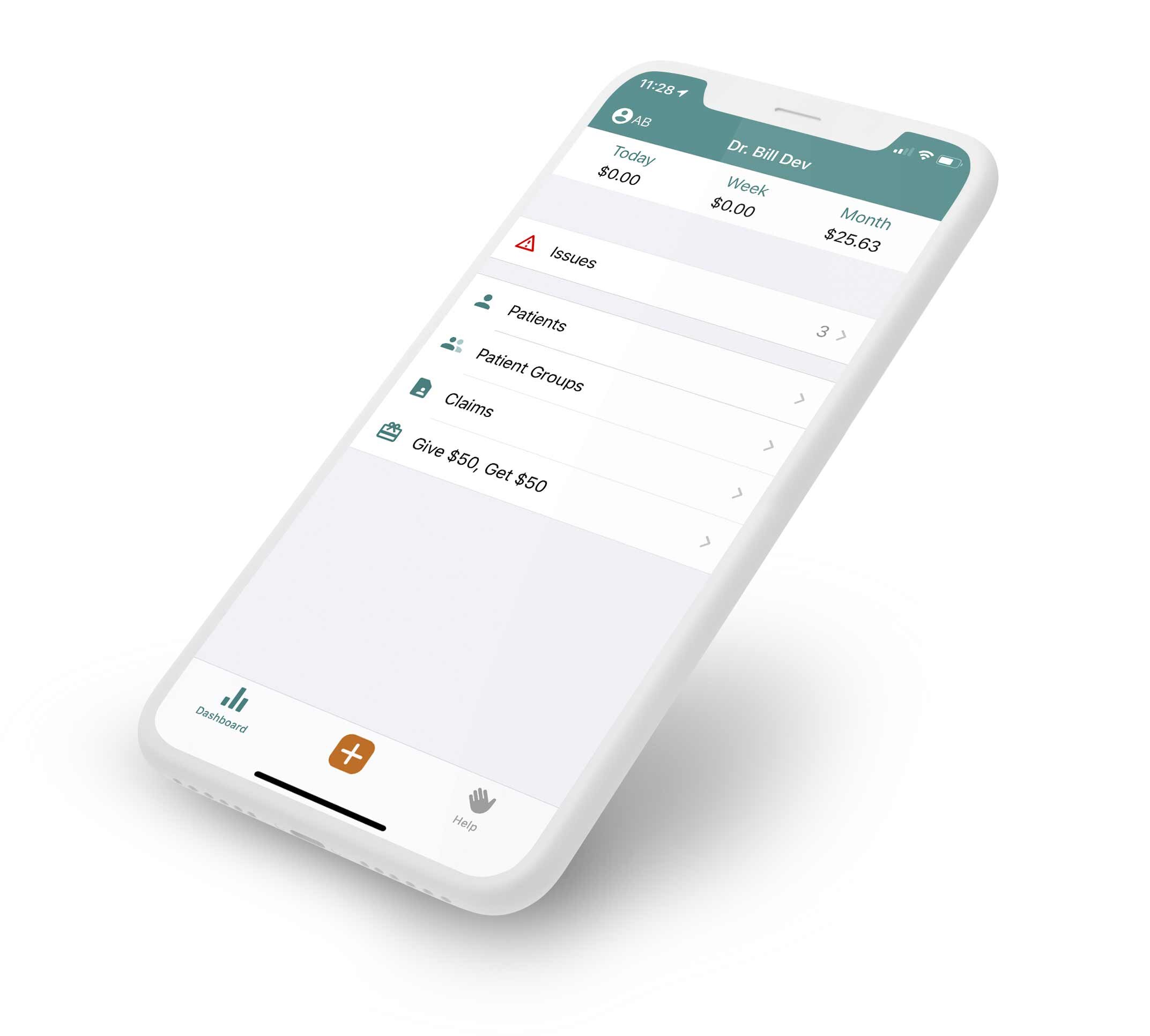 Dr. Bill app snapshot, focus on patient care