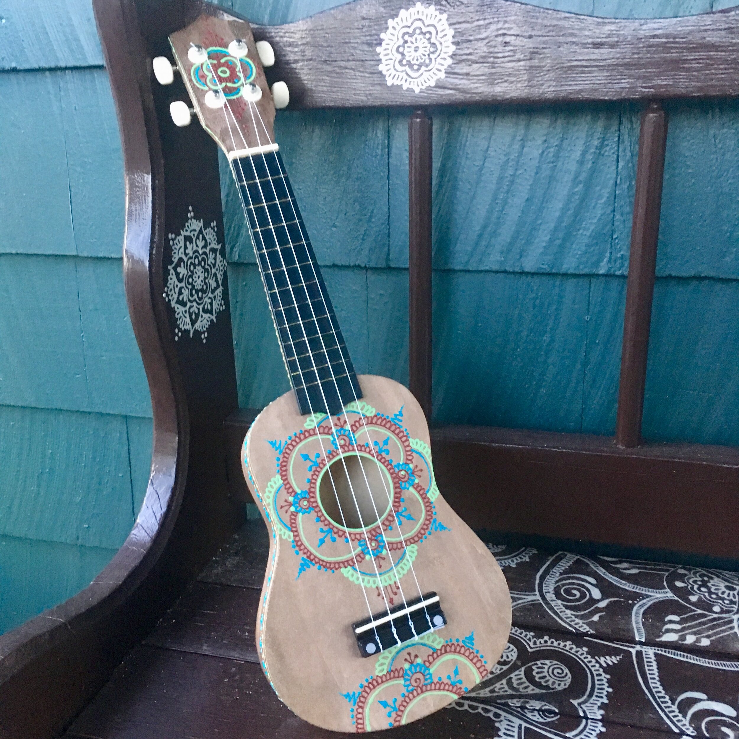  Painted Ukulele  Acrylic on wood 