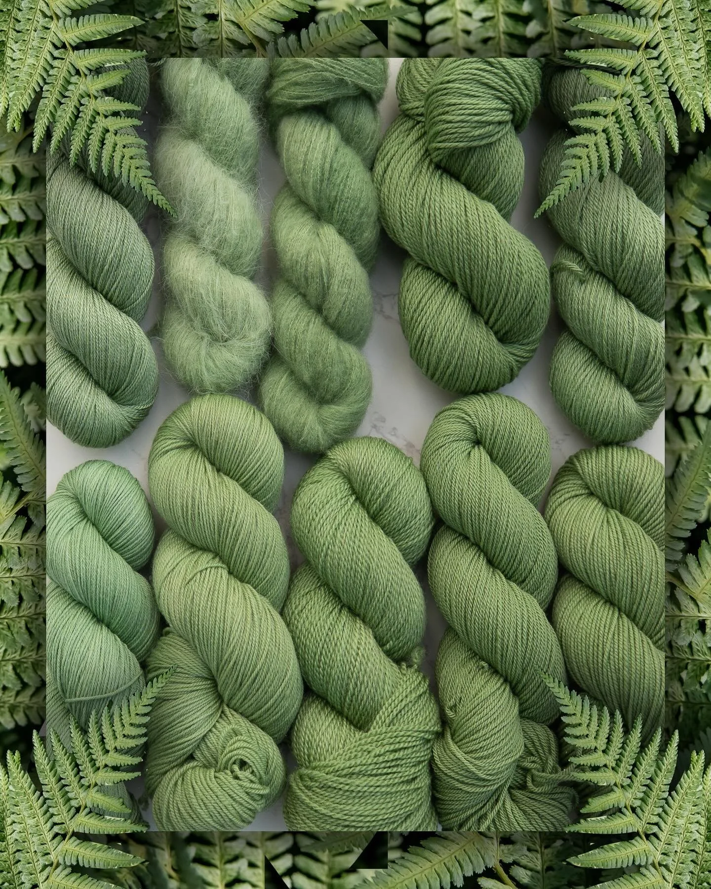 FERN 🌿

We&rsquo;re headed into the cooler side of the rainbow now. Another one from Nature&rsquo;s Palette, this is October&rsquo;s tonal originally called Rolling Hills. This fresh lighter green just screams spring to me 😍

Bases L-R top: Bamboo 