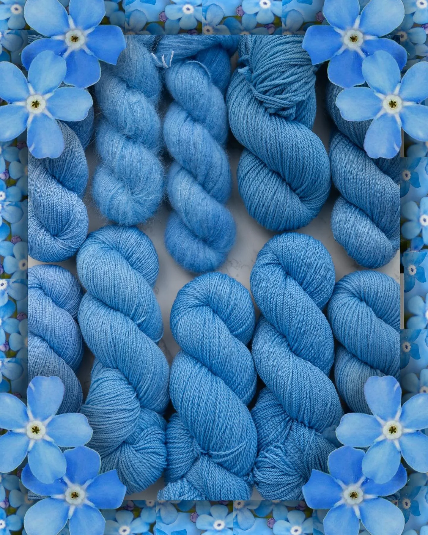 FORGET ME NOT 🩵💙

What is potentially my favourite blue we&rsquo;ve ever done 🥹 Forget Me Not was our tonal for June&rsquo;s Nature Palette. I spent the whole time developing bringing the skeins out to hold next to the flowers that were blooming a