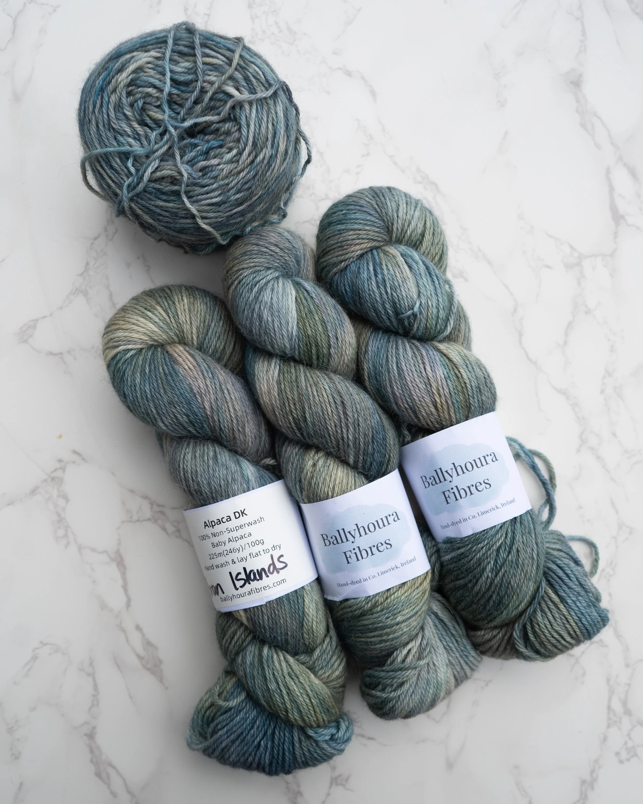 Ballyhoura Fibers - Aran Islands Alpaca DK (3 skeins 1 cake)