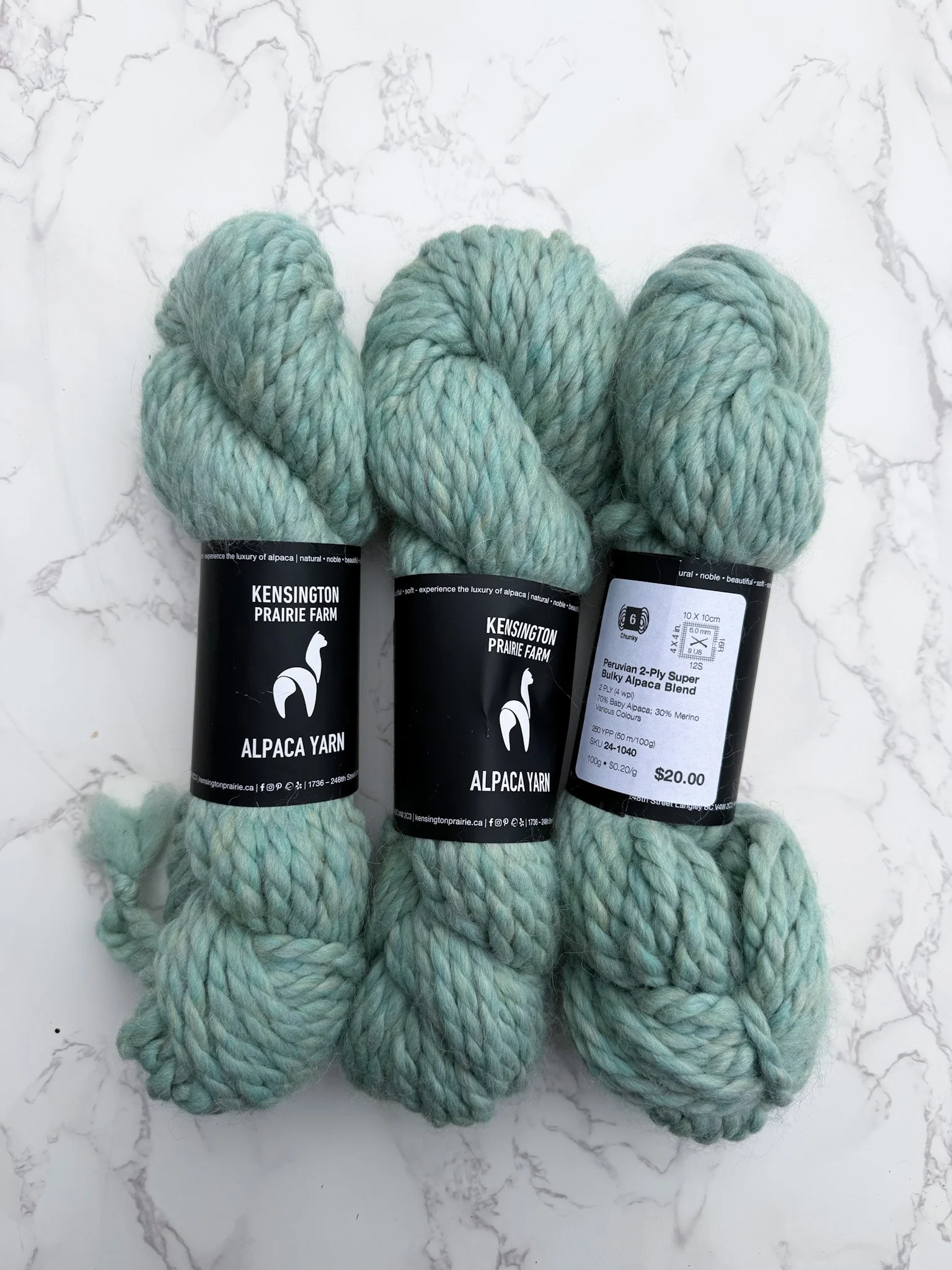 Kensington Prairie Farms - Bulky Alpaca Yarn (3 skeins)